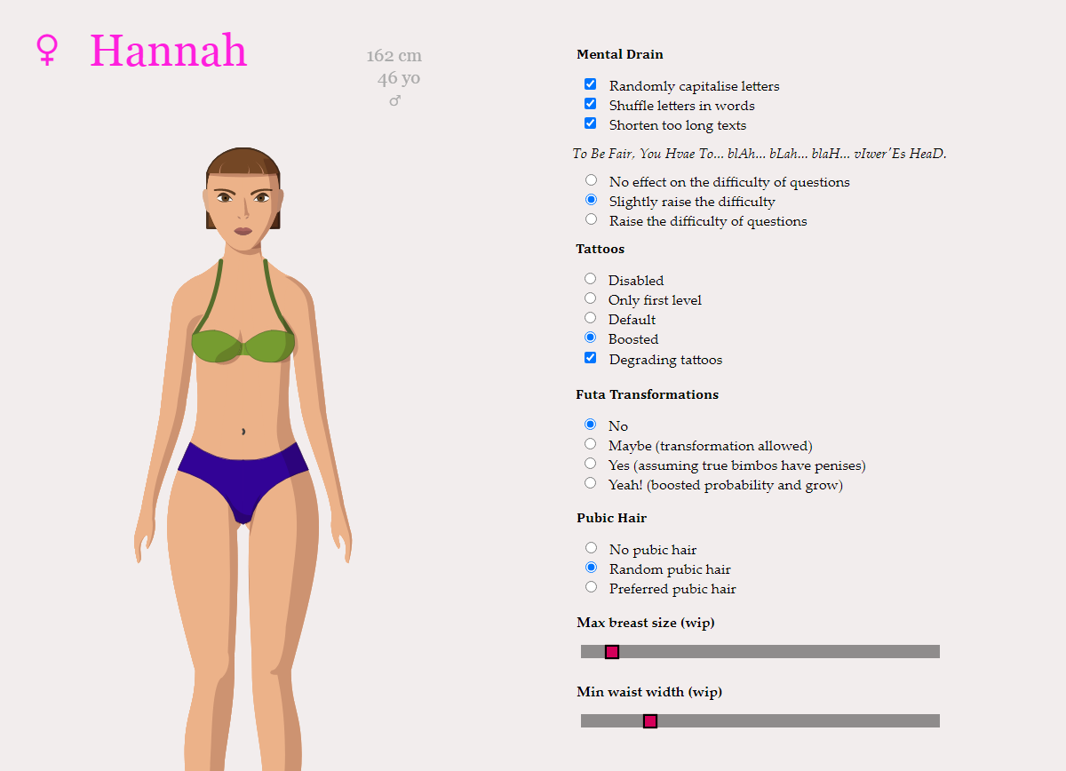 Transformations settings WWBB: Transformations settings